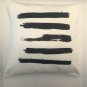 handmade black and white abstract stripe cotton and polyester cushion cover