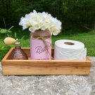 Toilet Tank "Butt Box" Tray Vanity Tray Box Handmade Wooden Stain Color Choices