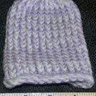 Adorable Multi Colored Hand Knit Stocking Cap. Crafted in USA Lavender White 02