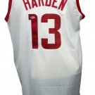 James Harden Signed Custom White Pro-Style Basketball Jersey BAS