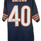 Gale Sayers Signed Custom Blue Pro-Style Football Jersey BAS