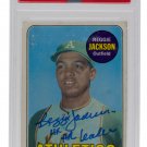 Reggie Jackson Signed 1969 Topps Athletics Rookie Card Slab HR Leader PSA/DNA 10