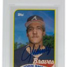 John Smoltz Signed 1989 Topps #382 Atlanta Braves Slabbed Baseball Card BAS