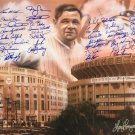 New York Yankees Greats Signed 48 Auto 16x24 Lithograph PSA LOA