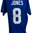 Daniel Jones Signed Custom Blue Pro-Style Football Jersey BAS