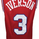 Allen Iverson Signed Red Custom Pro Style Basketball Jersey JSA