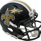 Alvin Kamara Signed New Orleans Saints Matte Black Speed Mini Helmet JSA