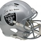 Josh Jacobs Signed Raiders Full Size Speed Replica Helmet Just Win Baby BAS