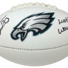 Brian Dawkins Signed Philadelphia Eagles Logo Football Last To Wear Insc JSA