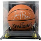 Larry Bird Boston Celtics Signed Spalding Replica Basketball BAS w/ Display Case