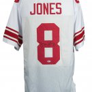 Daniel Jones Signed Custom White Pro-Style Football Jersey BAS