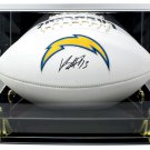 Keenan Allen Signed Los Angeles Chargers Logo Football BAS w/Case