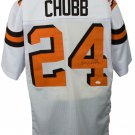Nick Chubb Signed White Custom Pro-Style Football Jersey JSA