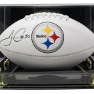 James Conner Signed Pittsburgh Steelers Logo Football Fanatics w/ Acrylic Case