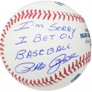 Pete Rose Signed Rawlings MLB Baseball I'm Sorry I Bet On Baseball Inscribed JSA