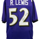 Ray Lewis Signed Purple Pro-Style Custom Football Jersey HOF 18 Inscribed JSA