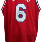 Julius Dr J Erving Signed Custom Red Pro-Style Basketball Jersey JSA ITP