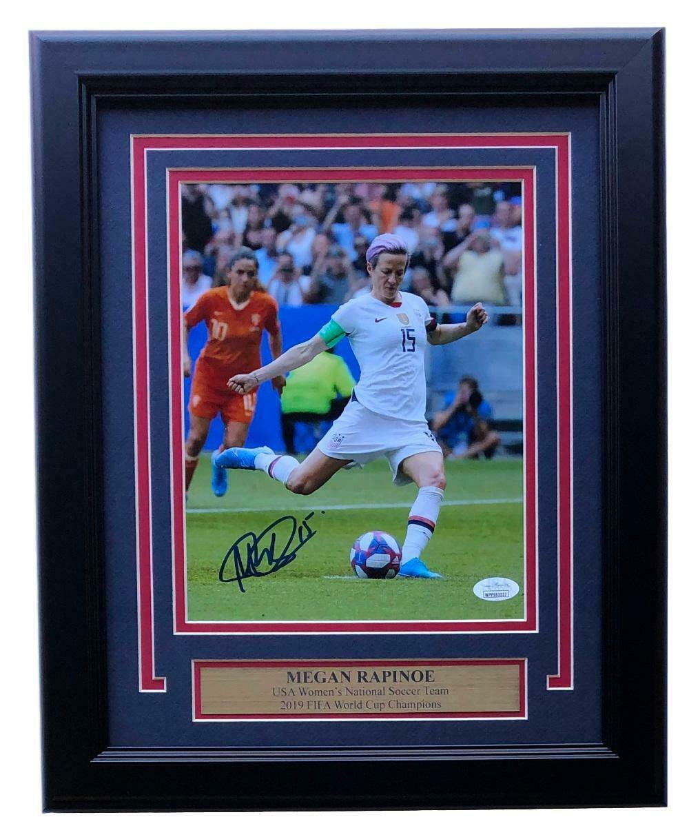 Megan Rapinoe Team Usa Signed Framed 8x10 Kick Photo Jsa 