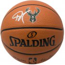 Giannis Greek Freak Antetokounmpo Signed Bucks Logo I/O Spalding Basketball JSA