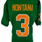 Joe Montana Signed Custom Green College Football Jersey JSA