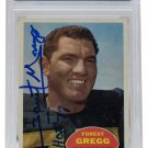 Forrest Gregg Signed 1960 #56 Topps Packers Rookie Card Slabbed HOF 77 PSA/DNA