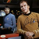 William Shatner Captain Kirk Signed Star Trek 8x10 w/ Spock Photo JSA