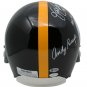 Lambert Ham Russell Triple Signed Steelers Full Size Replica Helmet Insc BAS