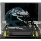 Brian Dawkins Signed Philadelphia Eagles Mini Speed Replica Helmet JSA w/ Case