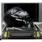 Brian Dawkins Signed Eagles Matte Black Mini Speed Replica Helmet JSA w/ Case