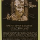 Cal Ripken Baltimore Orioles Signed Hall Of Fame Plaque Postcard JSA