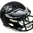 Brian Dawkins Signed Philadelphia Eagles Mini Black Matte Speed Rep Helmet JSA
