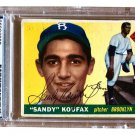 Sandy Koufax Signed 1955 #123 Topps Brooklyn Dodgers Rookie Card PSA Slabbed