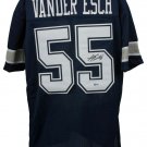 Leighton Vander Esch Signed Custom Blue Pro-Style Football Jersey BAS