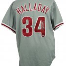Roy Halladay Signed Philadelphia Phillies Gray Majestic Jersey BAS LOA