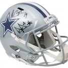 Dak Prescott Amari Cooper Signed Dallas Cowboys Full Size Spd Rep Helmet BAS JSA