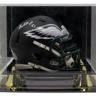 Fletcher Cox Signed Eagles Matte Black Mini Speed Rep Helmet JSA w/ Display Case