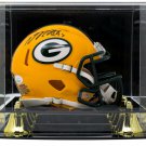 Davante Adams Signed Packers Riddell Mini Speed Helmet JSA w/Deluxe Acrylic Case