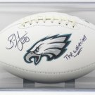 Brian Dawkins Signed Eagles Logo Football The Wolverine JSA w/ Acrylic Cube