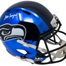 Steve Largent Signed Seattle Seahawks Full Size Speed Replica Chrome Helmet BAS