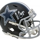 Amari Cooper Signed Dallas Cowboys Mini Matte Black Speed Replica Helmet JSA