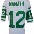 Joe Namath Signed New York Jets Mitchell & Ness White Football Jersey JSA