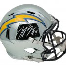 Joey Bosa Double Signed Chargers Full Size Speed Replica Chrome Helmet JSA