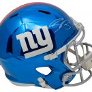 Saquon Barkley Signed Giants FS Chrome Speed Rep Helmet Panini Steiner PA53976