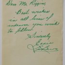 Eddie LeBaron Signed Personalized Letter To Mr. Riggin JSA