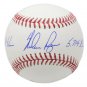 Nolan Ryan Rangers Signed MLB Baseball 324 Win 5714 K's JSA +Ryan w/ Glass Case