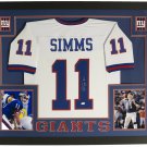 Phil Simms Signed Framed Custom Pro-Style White Football Jersey JSA