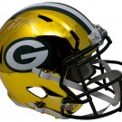 Davante Adams Signed Packers Riddell Full Size CHROME Replica Helmet JSA ITP