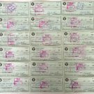 Bobby Thomson New York Giants Signed Personal Checks 9417-9433 JSA
