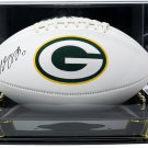 Davante Adams Signed Green Bay Packers Logo Football W/Acrylic Case JSA ITP
