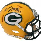 Davante Adams Signed Packers Riddell Mini Speed Helmet JSA